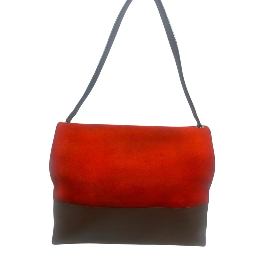 Celine Suede & Leather Shoulder Bag Brown Large Hobo Gold Hardware - Picture 2 of 14